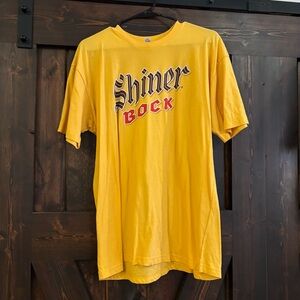 Shiner Bock Logo Beer Yellow Graphic Tee XL Texas